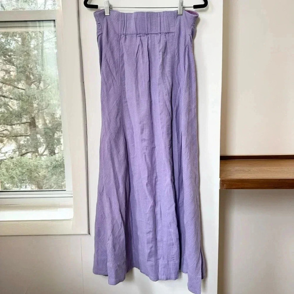 New Free People Banita Set Two Piece Pants Top Linen Blend Lavender Purple XS - Picture 12 of 15